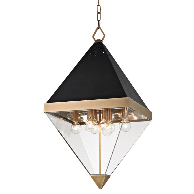 Hudson Valley Coltrane 8 Light Pendant Light in Aged Brass
