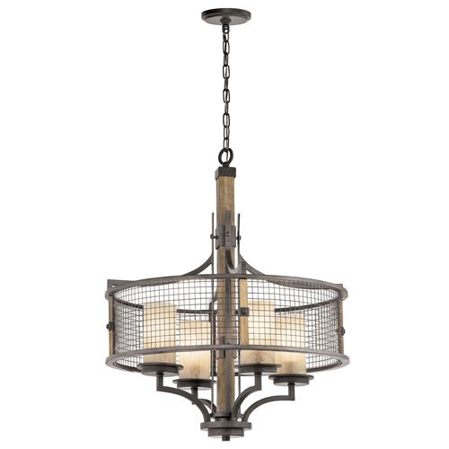 Kichler Ahrendale 4 Light Pendant Light in Anvil Iron