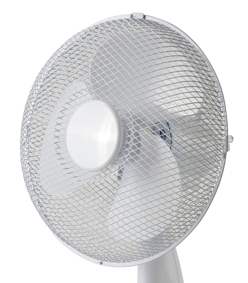 Deco Airo 12 Inch 3 Speed Oscillating Desk Fan in White