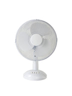 Deco Airo 12 Inch 3 Speed Oscillating Desk Fan in White