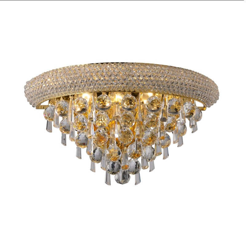Diyas Alexandra Medium 3 Light Wall Light in Gold with Crystal
