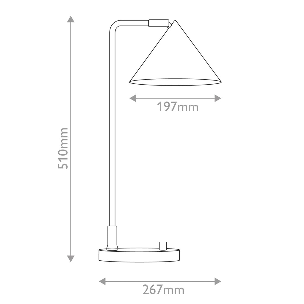 Alora Mood Remyck Table Lamp Matte Black - dimensions