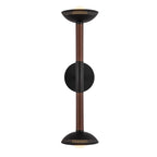Alora Mood Arden 2 Light LED Wall Light in Matte Black and Walnut Wood Veneer