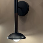 Alora Mood Arden 2 Light LED Wall Light in Matte Black and Walnut Wood Veneer