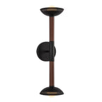 Alora Mood Arden 2 Light LED Wall Light in Matte Black and Walnut Wood Veneer