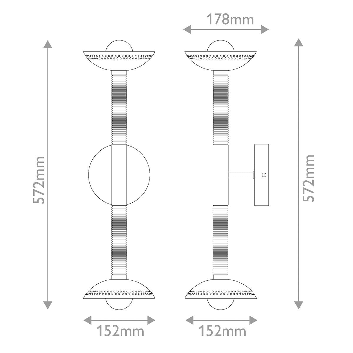 Alora Mood Arden 2 Light LED Wall Light in Matte Black and Walnut Wood Veneer