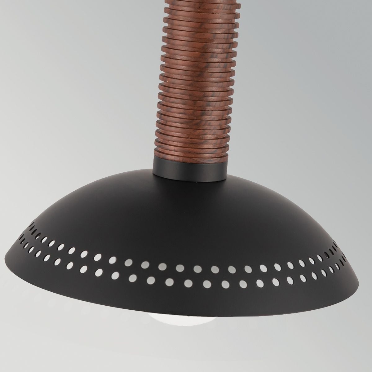 Alora Mood Arden LED Mini Pendant in Matte Black and Walnut Wood Veneer
