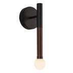 Alora Mood Arden LED Wall Light in Matte Black and Walnut Wood Veneer