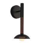 Alora Mood Arden LED Wall Light in Matte Black and Walnut Wood Veneer