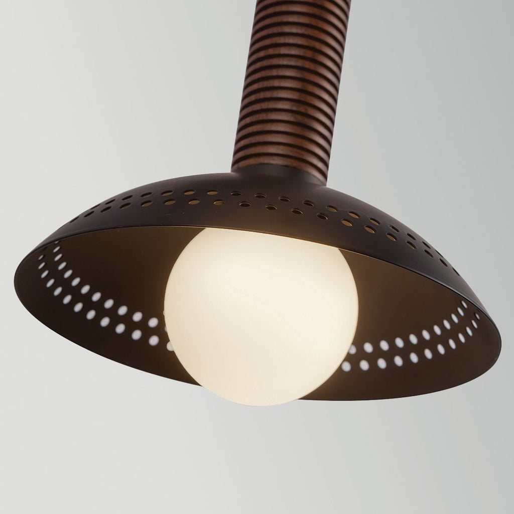 Alora Mood Arden LED Wall Light in Matte Black and Walnut Wood Veneer