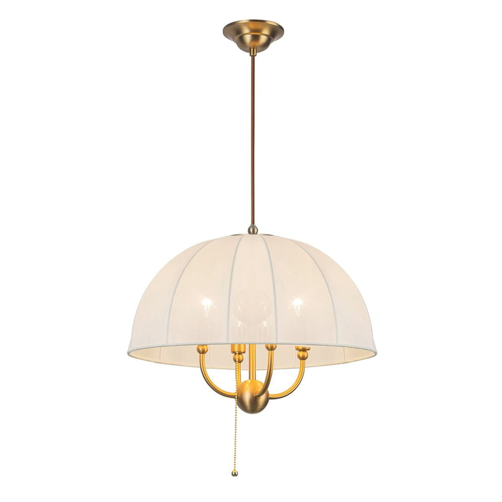 Alora Mood Crosby 4 Light Pendant in Satin Cream & Brushed Gold