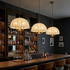 Alora Mood Crosby 4 Light Pendant in Satin Cream & Brushed Gold