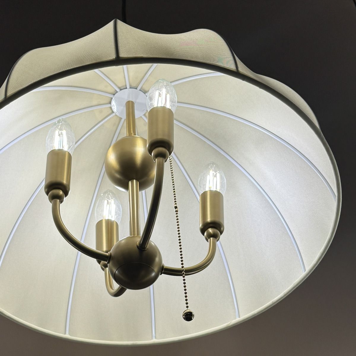 Alora Mood Crosby 4 Light Pendant in Satin Cream & Brushed Gold