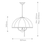 Alora Mood Crosby 4 Light Pendant in Satin Cream & Brushed Gold