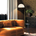 Alora Mood Crosby Floor Lamp in Satin Cream & Brushed Gold