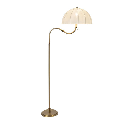 Alora Mood Crosby Floor Lamp in Satin Cream & Brushed Gold