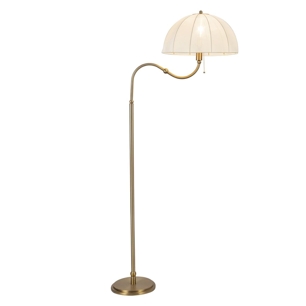 Alora Mood Crosby Floor Lamp in Satin Cream & Brushed Gold