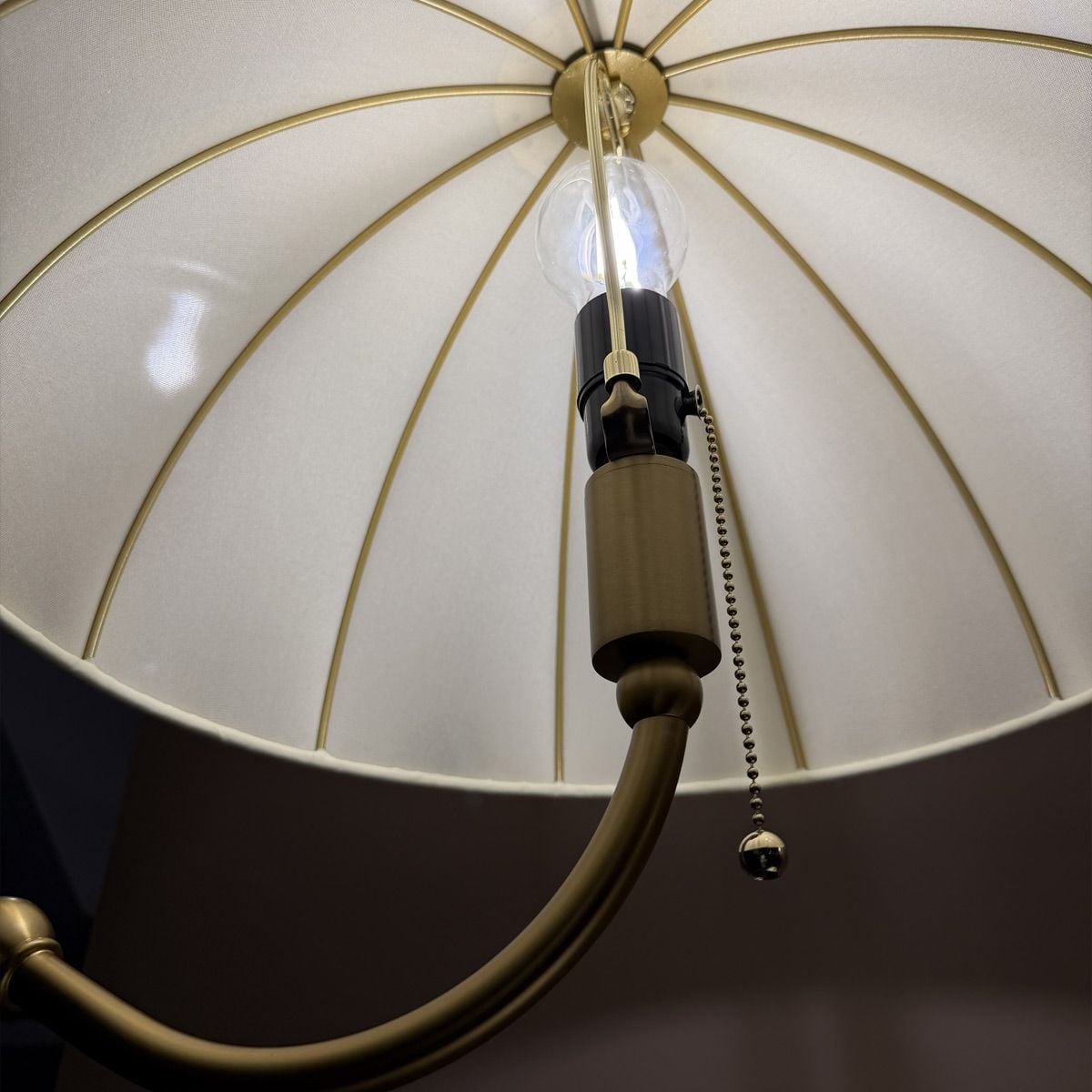 Alora Mood Crosby Floor Lamp in Satin Cream & Brushed Gold