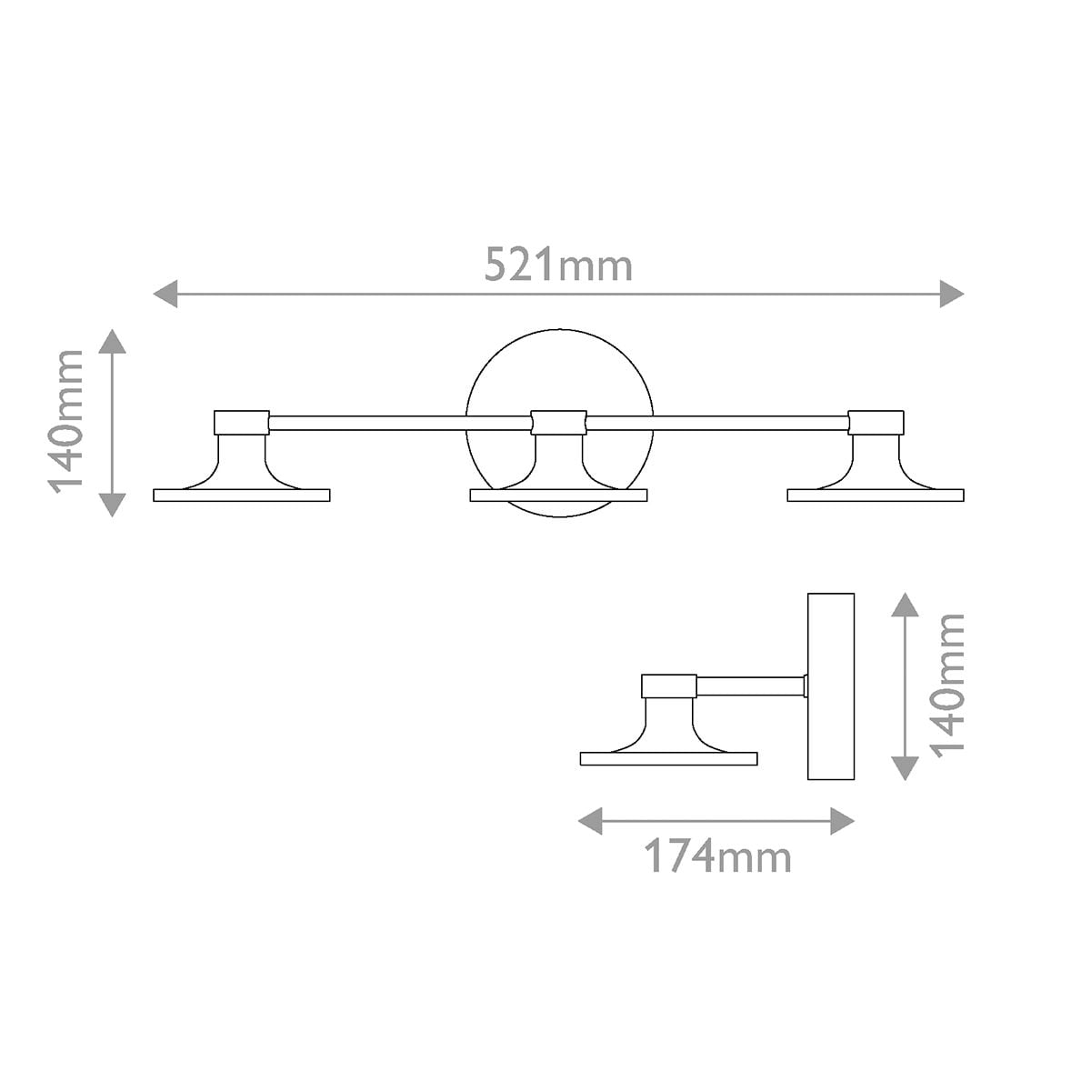 Alora Mood Issa 3 Light LED Wall Light in Brushed Gold