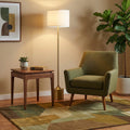 Alora Mood Issa Floor Lamp in Brushed Gold and Ivory Linen