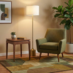 Alora Mood Issa Floor Lamp in Brushed Gold and Ivory Linen
