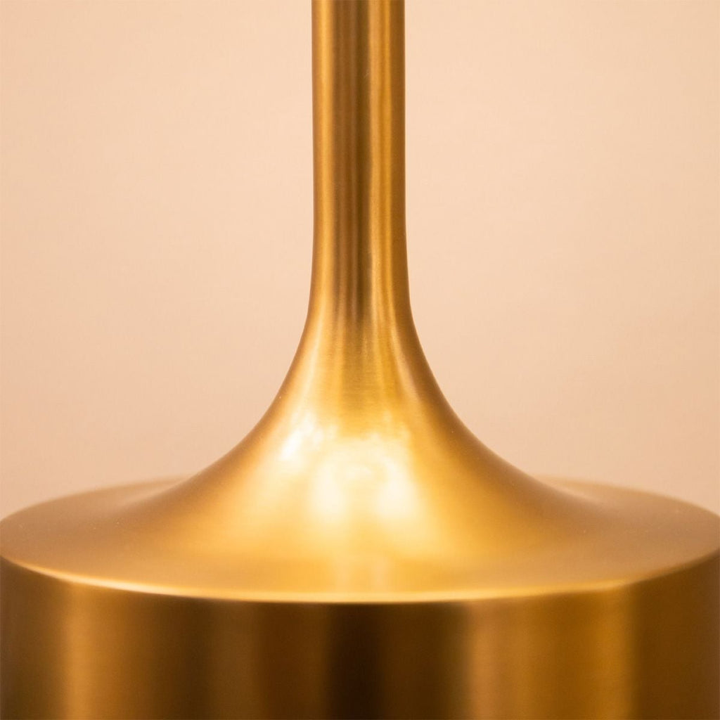 Alora Mood Issa Floor Lamp in Brushed Gold and Ivory Linen