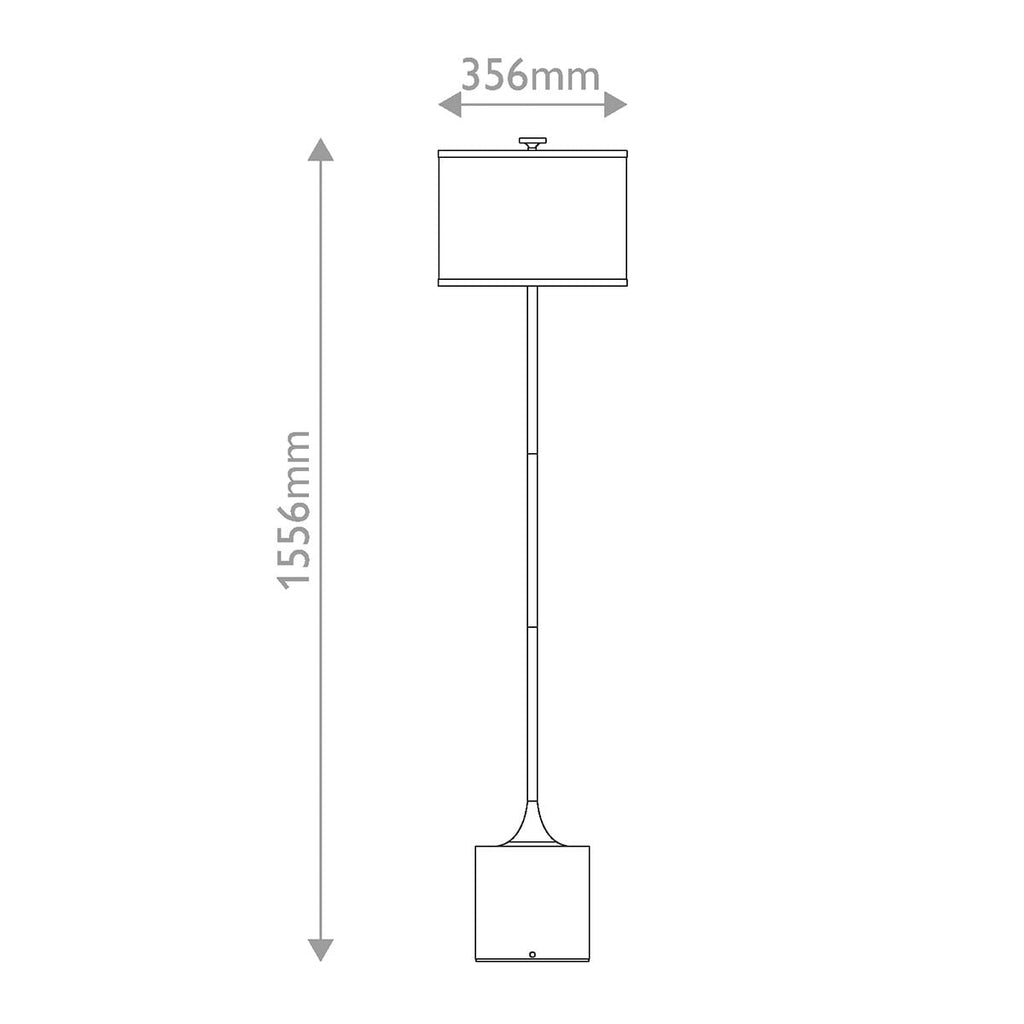 Alora Mood Issa Floor Lamp in Brushed Gold and Ivory Linen