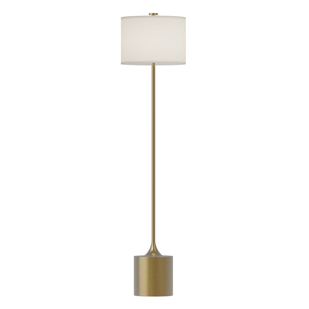 Alora Mood Issa Floor Lamp in Brushed Gold and Ivory Linen