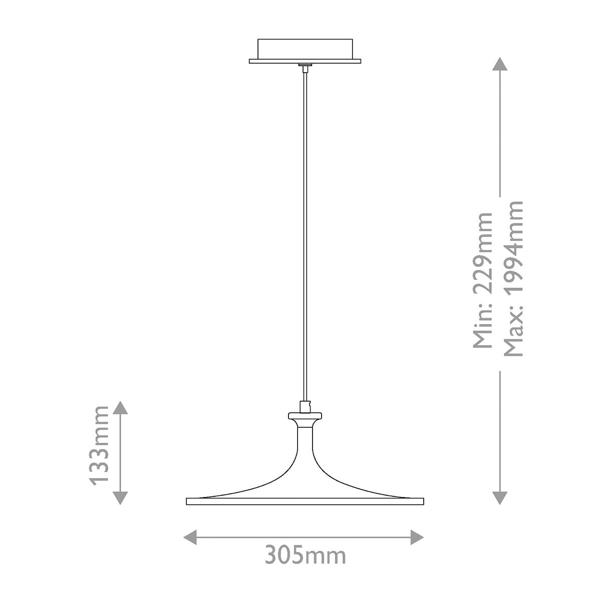 Alora Mood Issa LED Medium Pendant in Brushed Gold