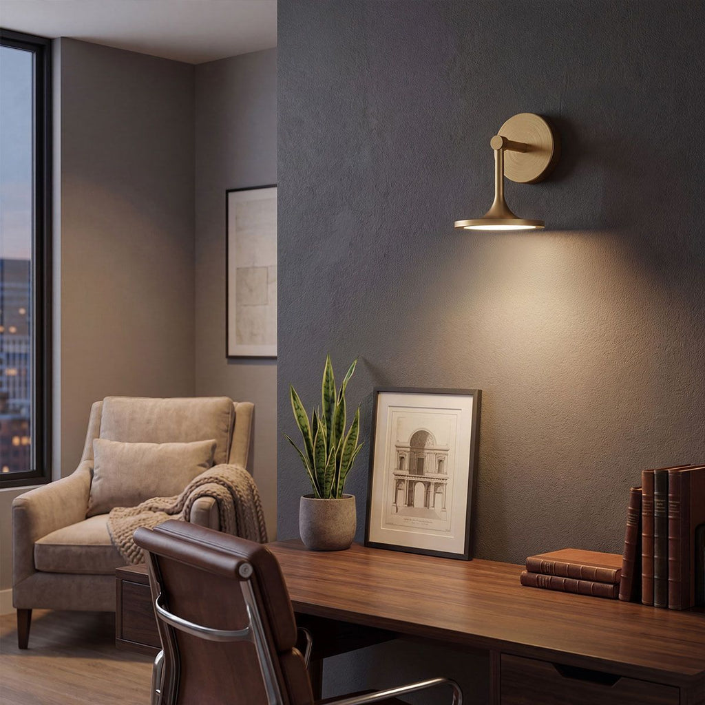 Alora Mood Issa LED Wall Light in Brushed Gold