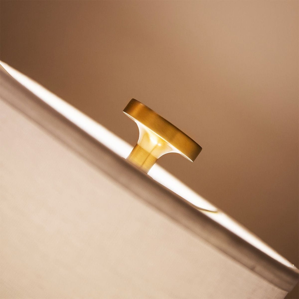 Alora Mood Issa Table Lamp in Brushed Gold and Ivory Linen