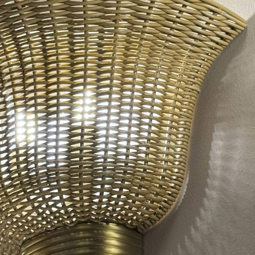 Alora Mood Kai 2 Light Wall Light in Brushed Gold & Rattan