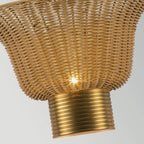 Alora Mood Kai 2 Light Wall Light in Brushed Gold & Rattan