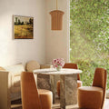 Alora Mood Kai Small Pendant in Brushed Gold & Rattan