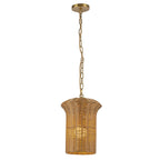 Alora Mood Kai Small Pendant in Brushed Gold & Rattan