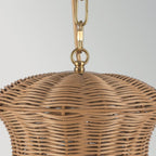 Alora Mood Kai Small Pendant in Brushed Gold & Rattan