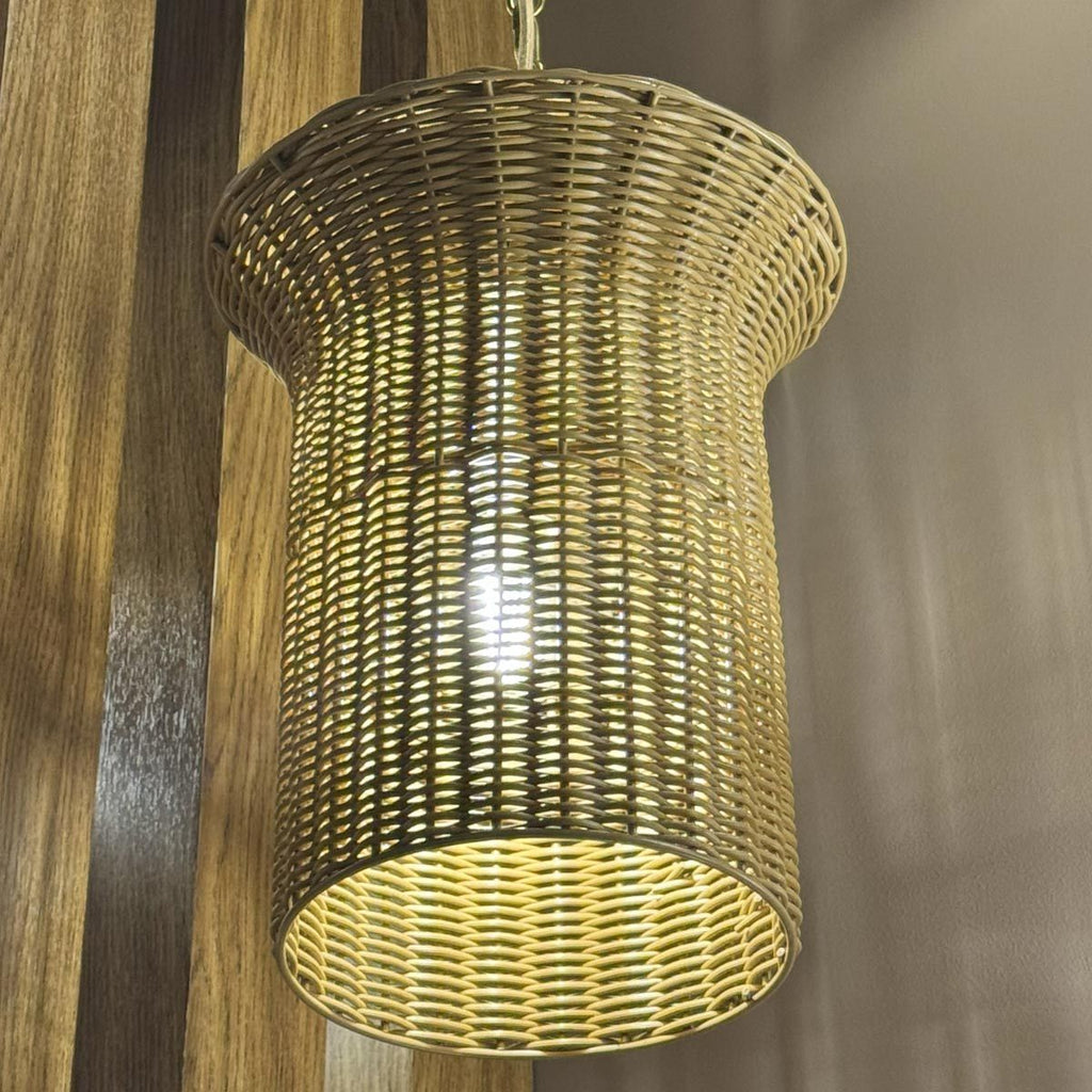 Alora Mood Kai Small Pendant in Brushed Gold & Rattan