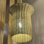 Alora Mood Kai Small Pendant in Brushed Gold & Rattan