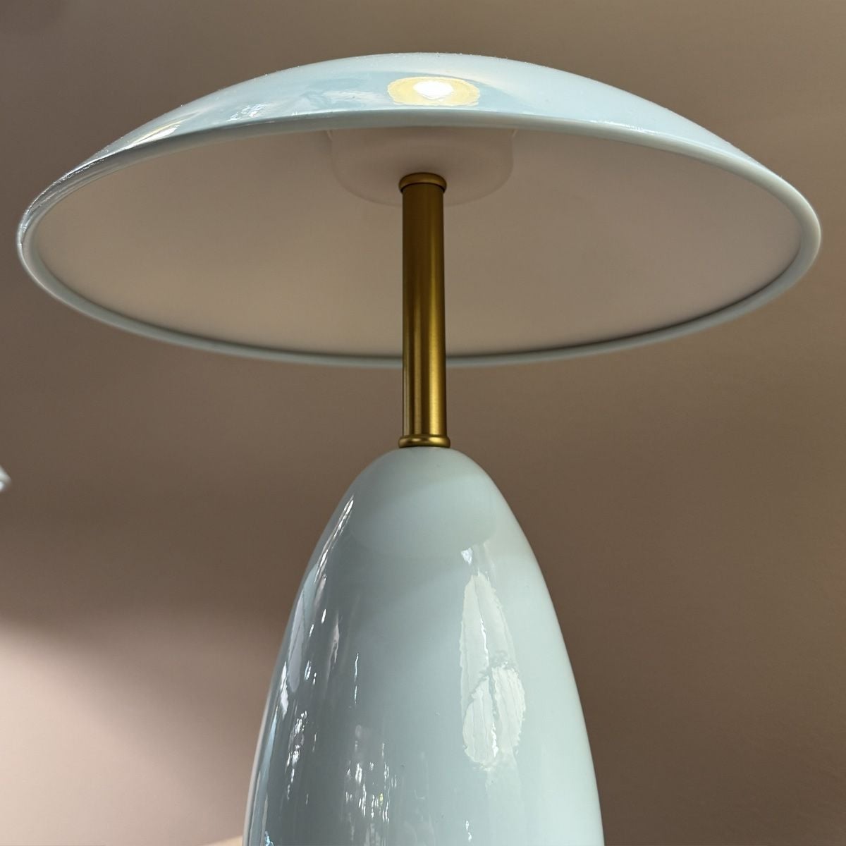 Alora Mood Poppy 12V LED Rechargeable Small Table in Cerulean Light Blue