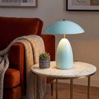 Alora Mood Poppy LED Medium Table Lamp in Cerulean Light Blue