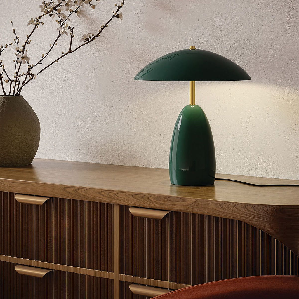 Alora Mood Poppy LED Medium Table Lamp in Pine Green
