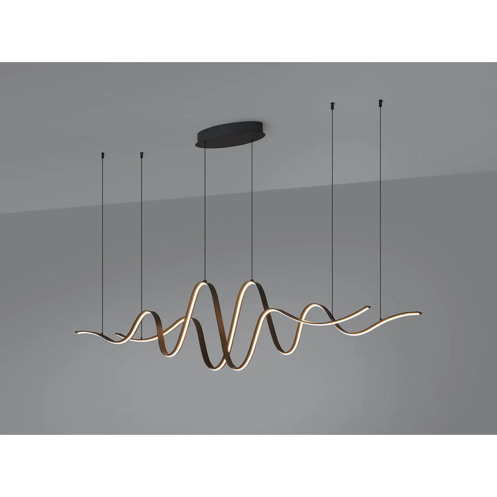 Regent Altkirch Double Wave LED Pendant Light - Dark Grey