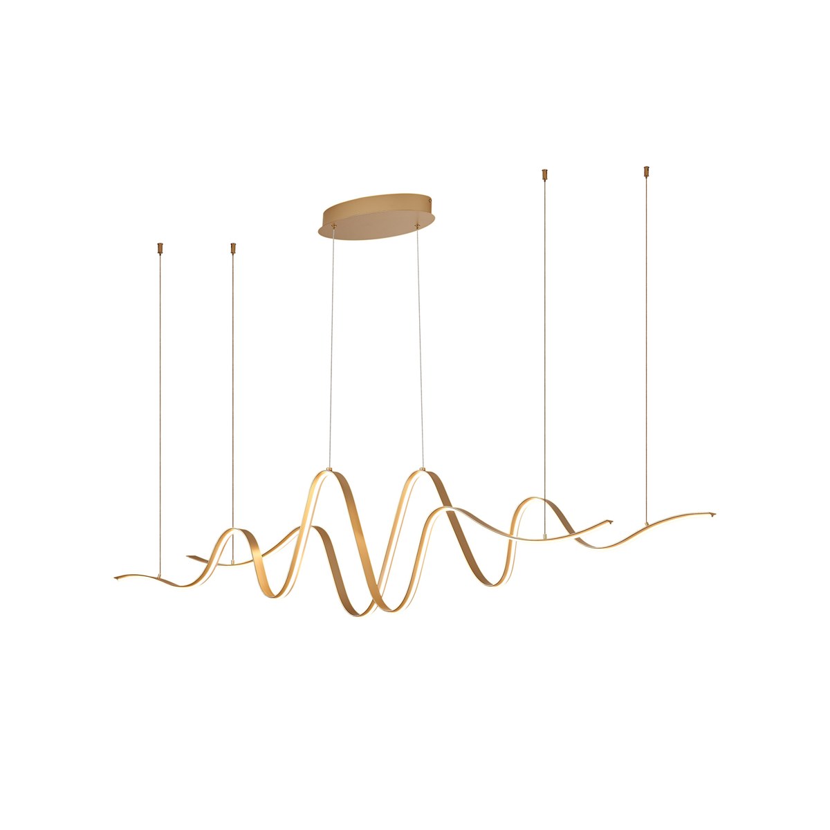 Regent Altkirch Double Wave LED Pendant Light - Gold