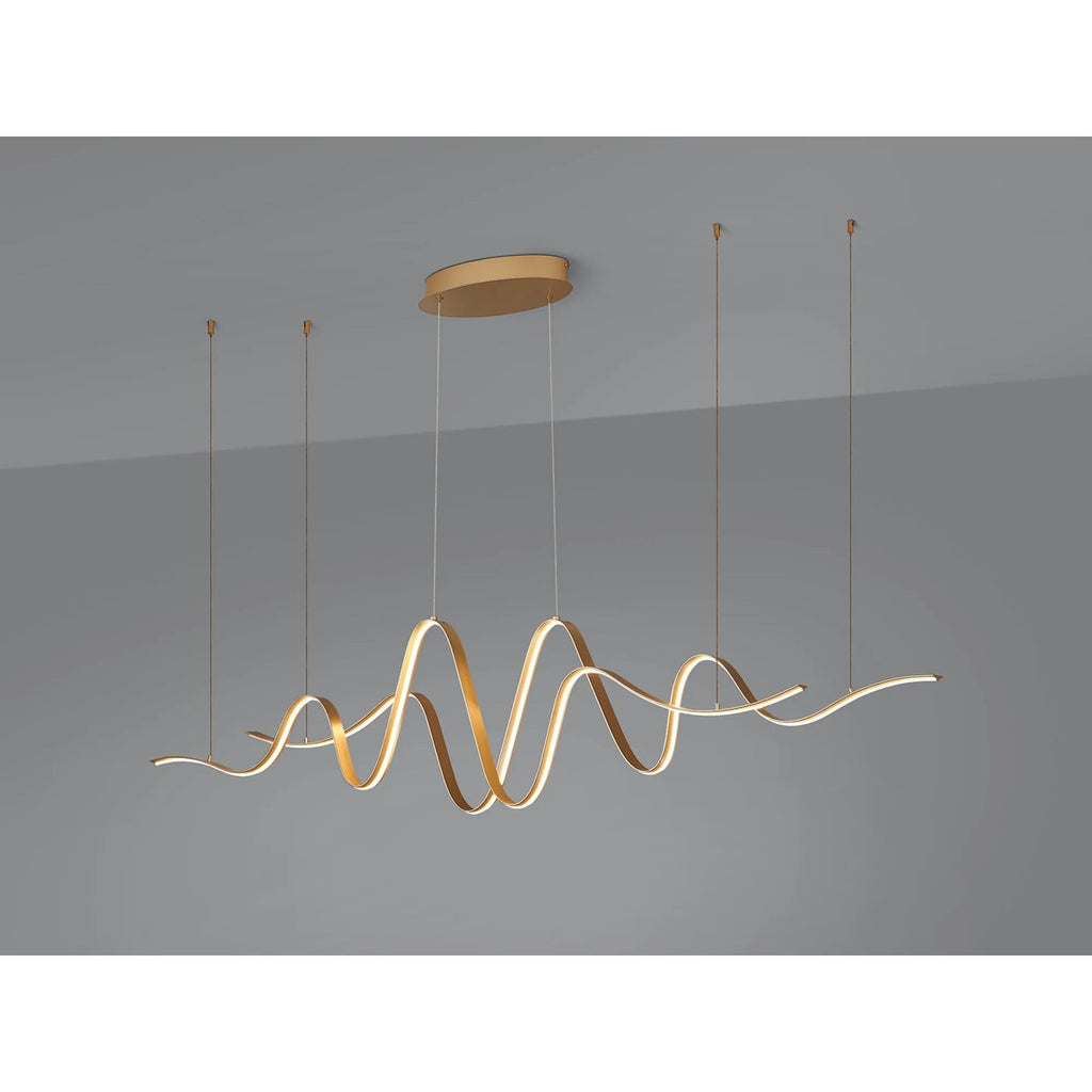 Regent Altkirch Double Wave LED Pendant Light - Gold