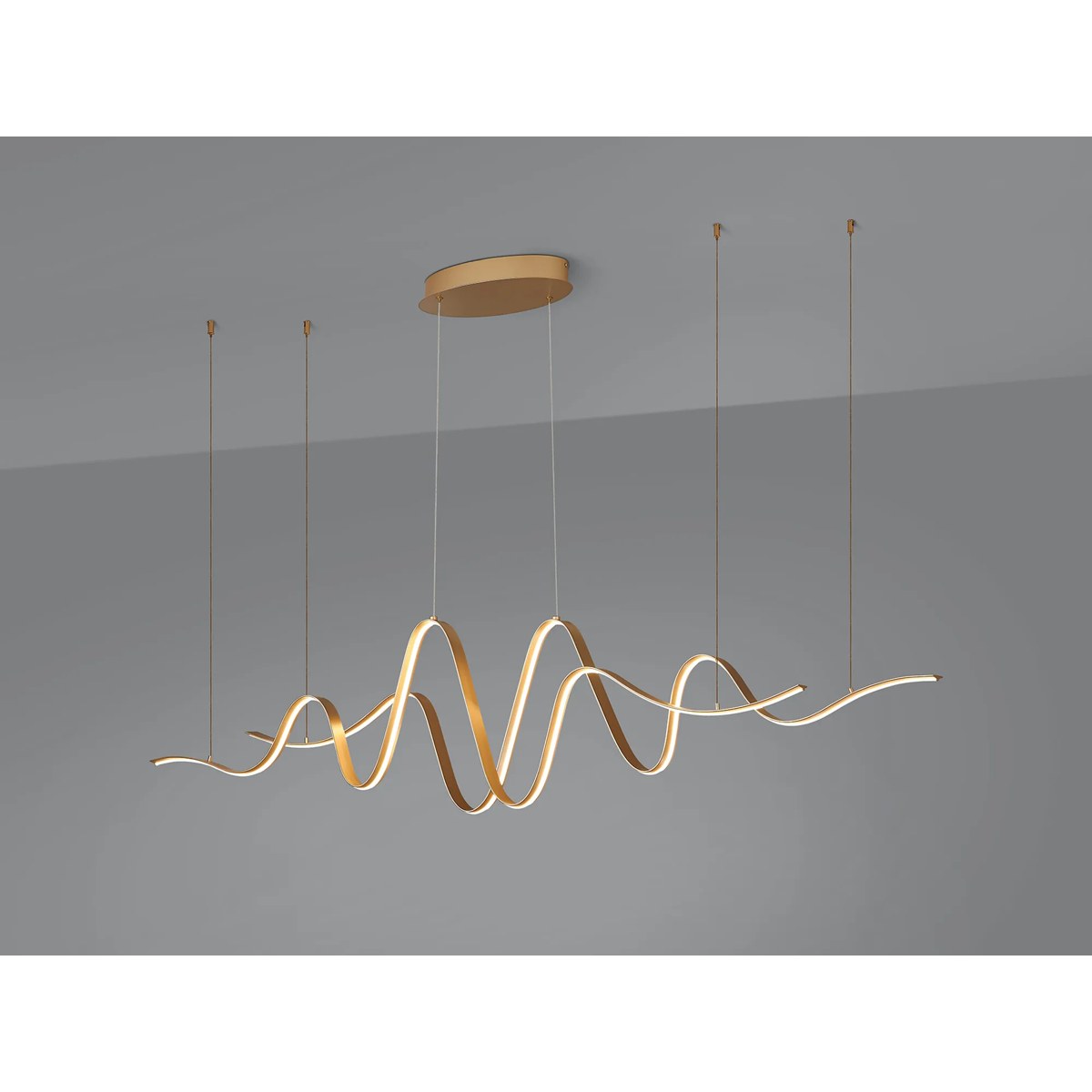 Regent Altkirch Double Wave LED Pendant Light - Gold