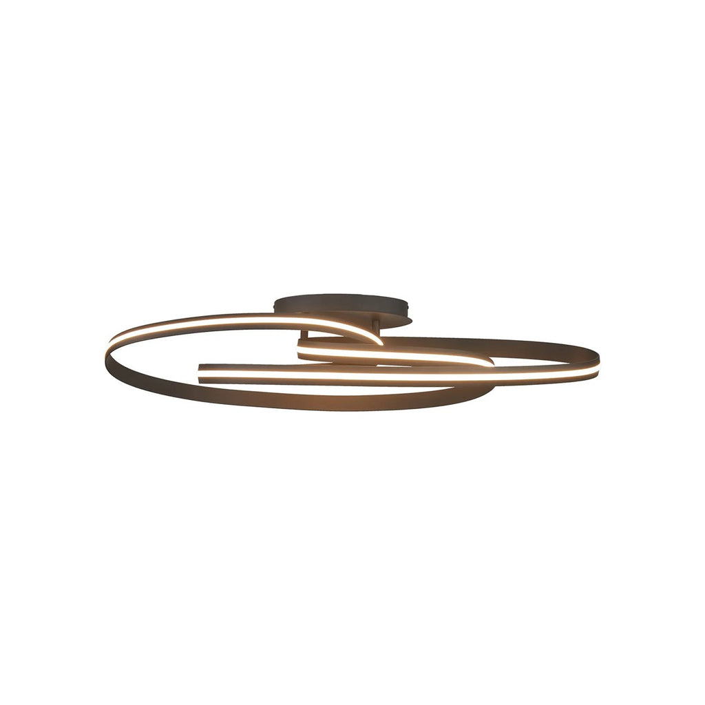 Regent Altkirch Double Loop LED Flush Ceiling Light - Dark Grey