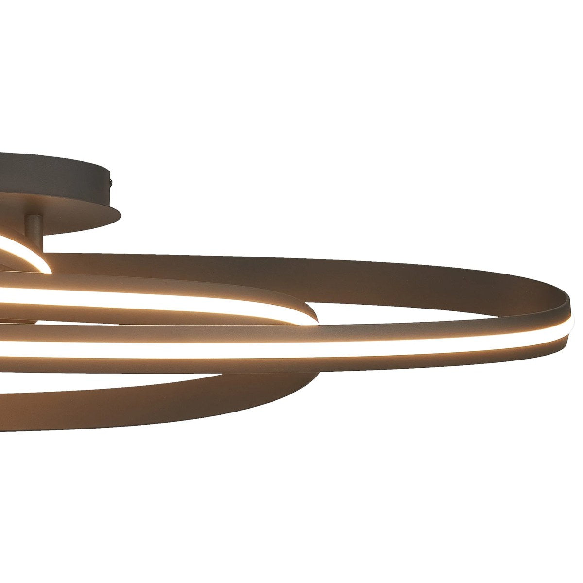 Regent Altkirch Double Loop LED Flush Ceiling Light - Dark Grey