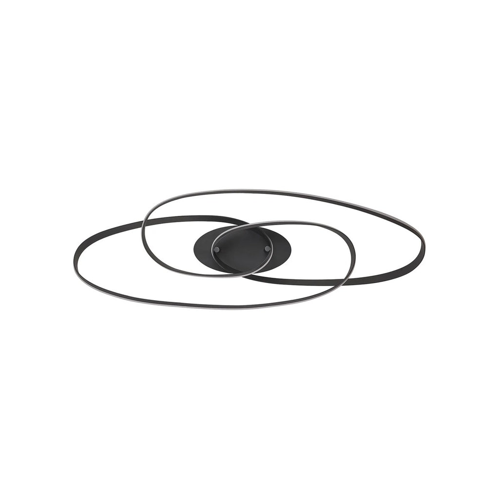 Regent Altkirch Double Loop LED Flush Ceiling Light - Dark Grey