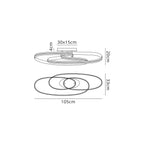 Regent Altkirch Double Loop LED Flush Ceiling Light - dimensions