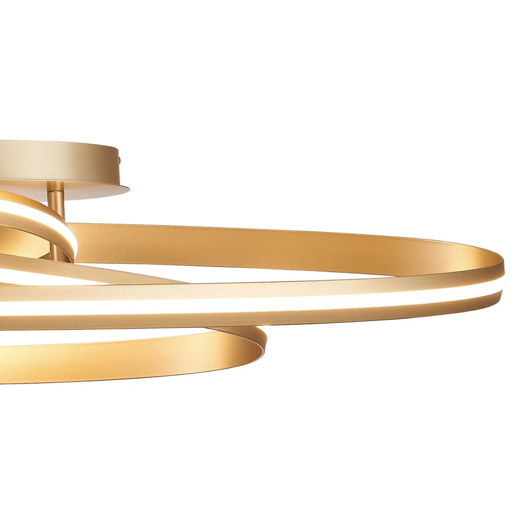 Regent Altkirch Double Loop LED Flush Ceiling Light - Gold